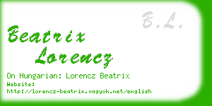 beatrix lorencz business card